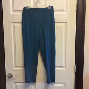 Isaac Mizrahi Live Teal Pull-on Ankle Pants- Size 8